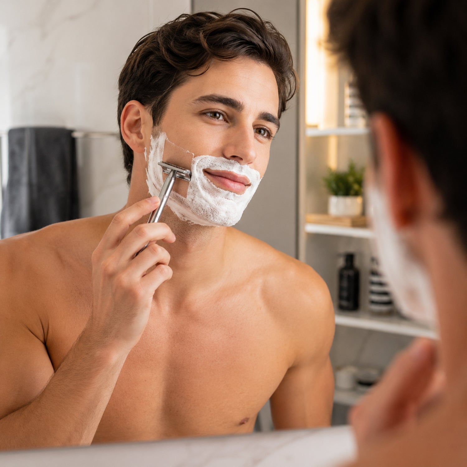 Reusable manual shaving razor