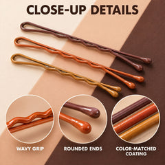 Earth tone hair pins styling