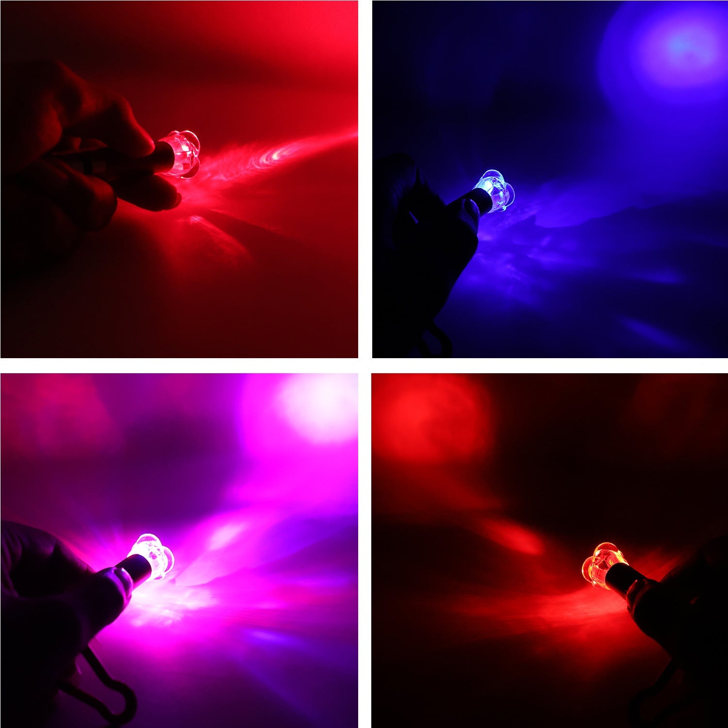 Laser pointer beam light demonstration in dark room