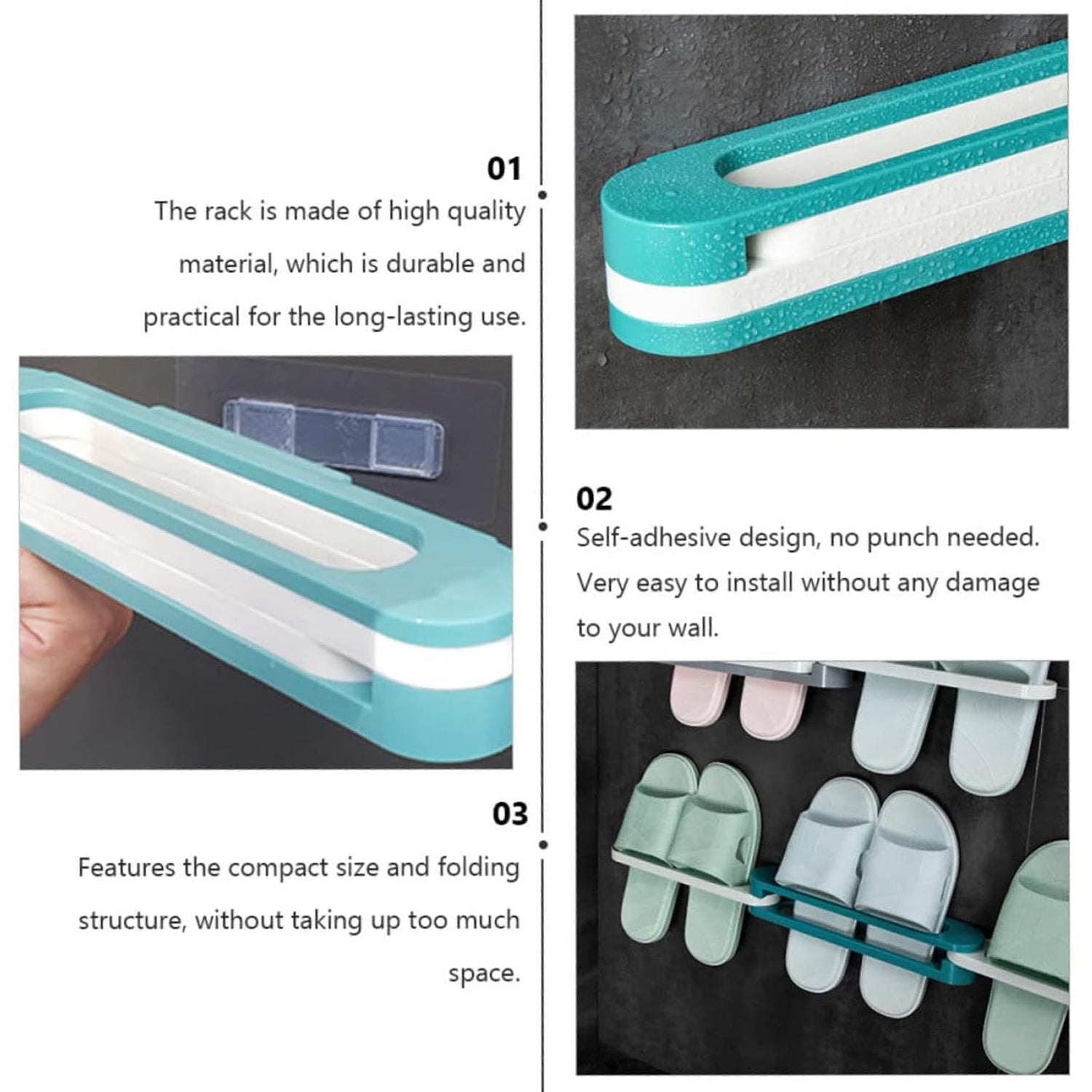 Wall Mounted Slipper Stand Organizer (1 Pc)