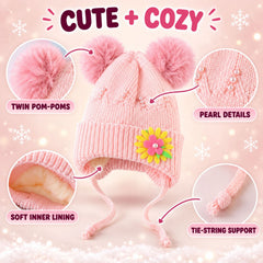 Tie Strap Warm Knit Hat