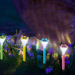 Street Light Solar Flowers Lights Road Light Flower Landscape Light Decorative Yard Lights Solar Lights Garden Stake Flower Lights Solar Landscape Light in Outdoor Spotlight (2 Pc )