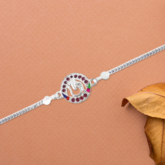 silver ganesha rakhi