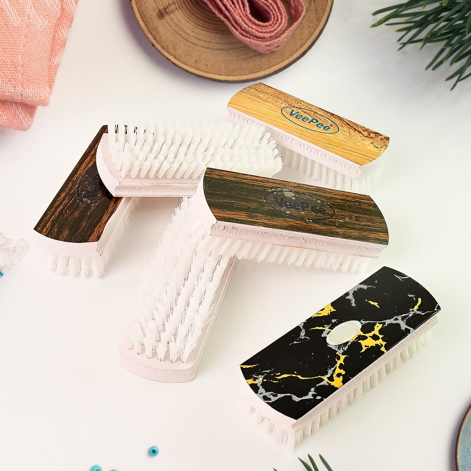 VeePee ergonomic grip brush for shoe & fabric cleaning