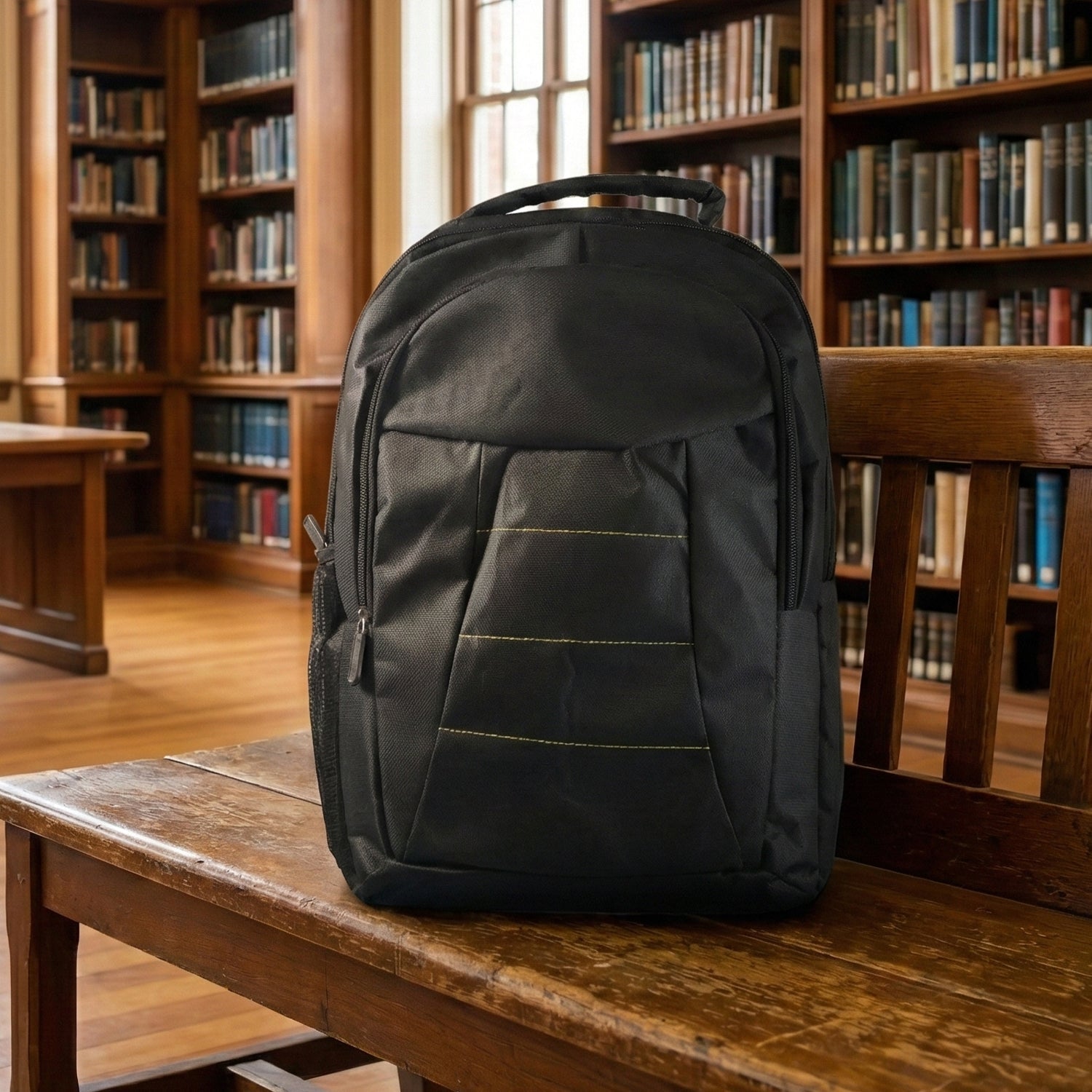Backpack padded shoulder straps and air mesh back panel