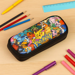 Colorful Cartoon Printed Pencil Pouch for Kids (1 Pc)