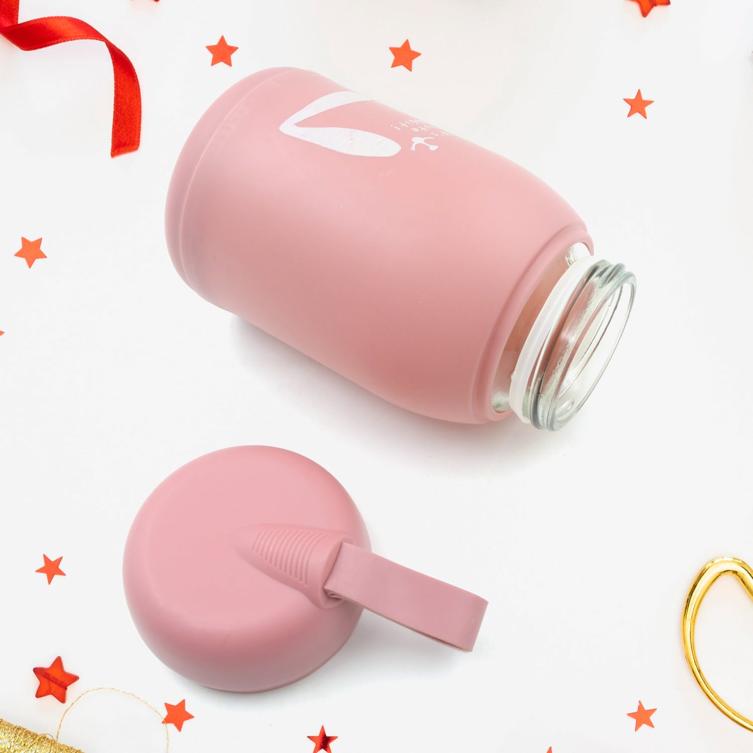Cute Rabbit Printed Portable Insulated Water Bottle (380ML / 1 Pc)