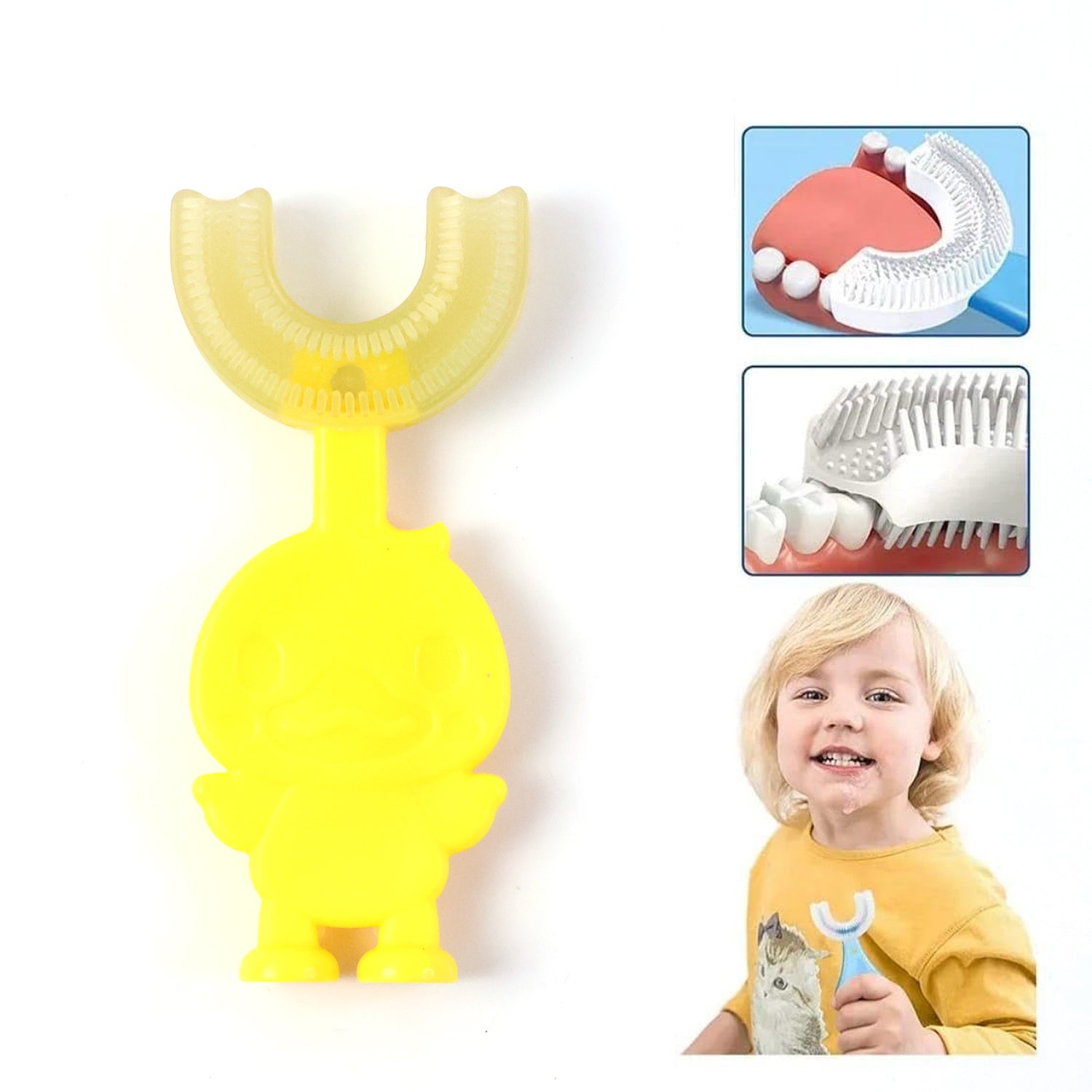Cute Cartoon Duck U-Shape Baby Toothbrush (1 Pc / Mix Color)