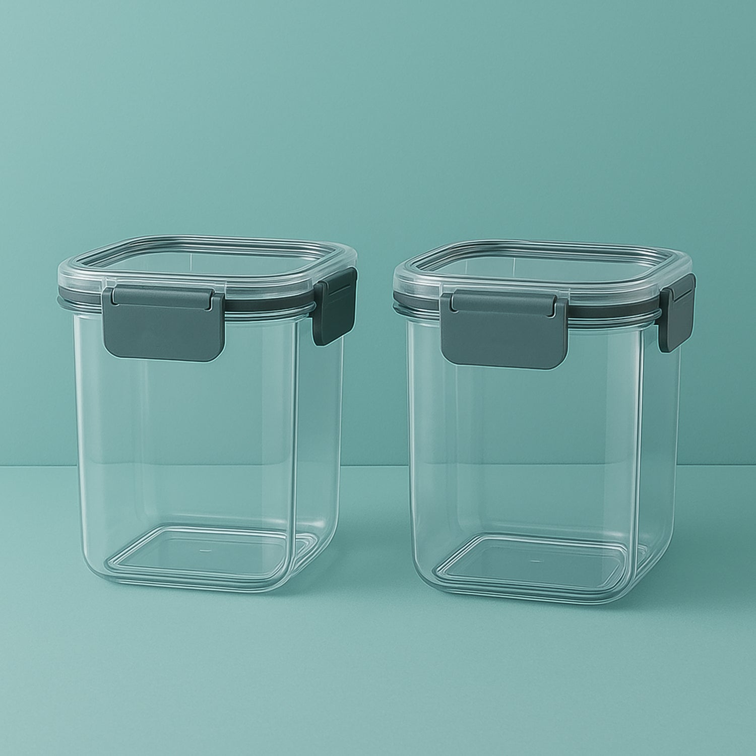 Empty Apex Press N' Lock food storage containers