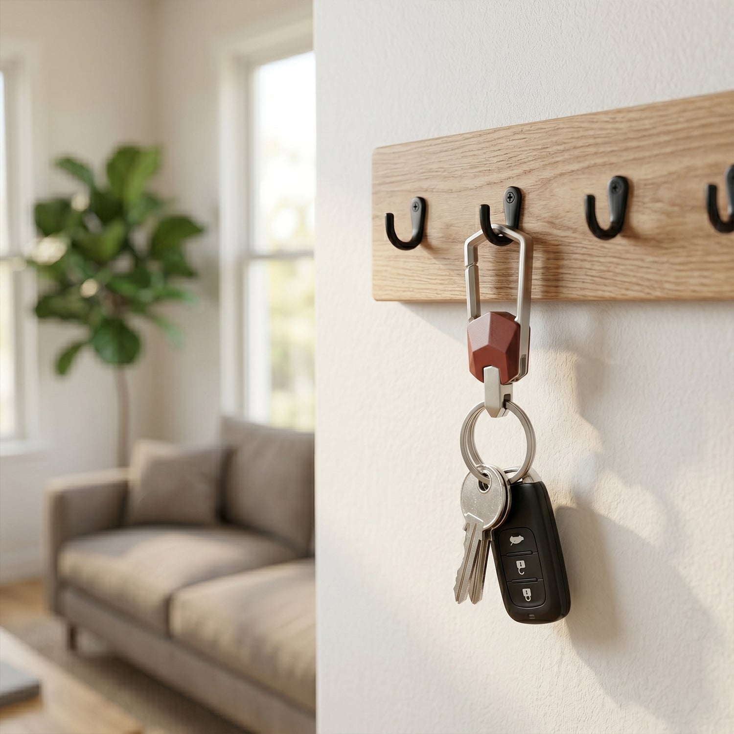Compact and lightweight metal key holder clip