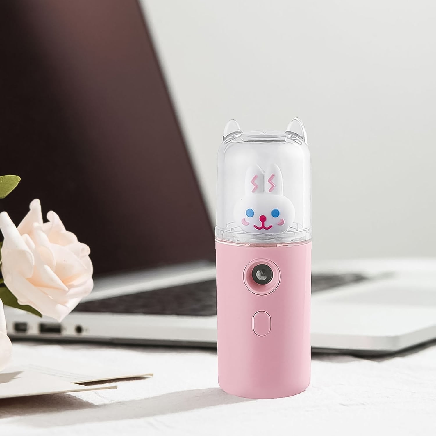 Portable Mini Facial Steamer â€“ USB Rechargeable Nano Mist Sprayer with Cute Cartoon Design