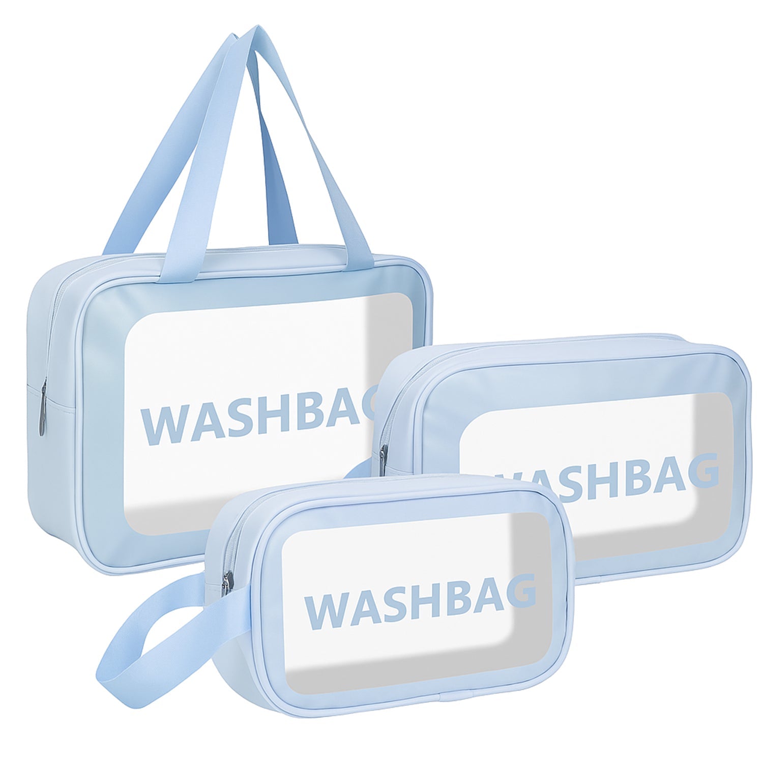 Clear Travel Toiletry Bag Set side view