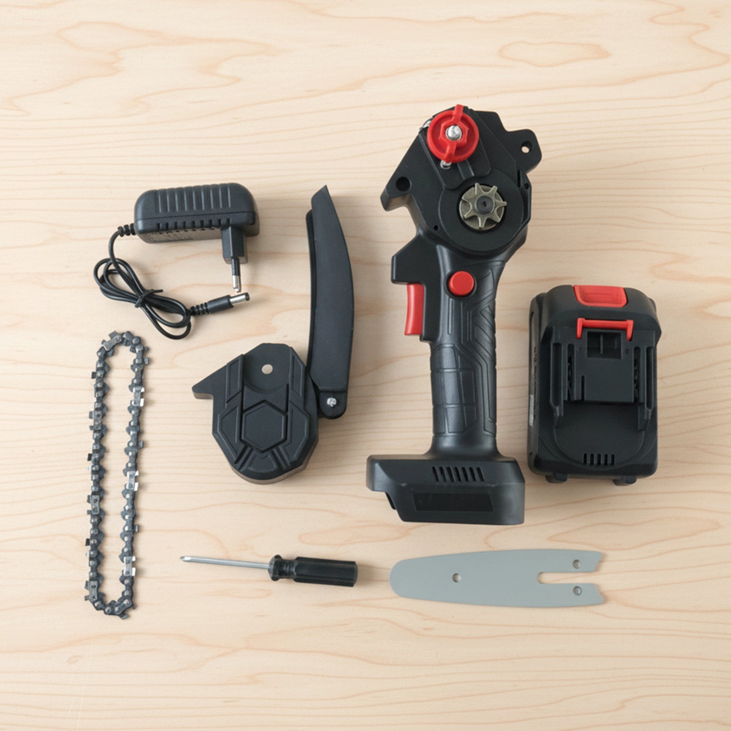 Mini Electric Cordless Chainsaw (1 Set, 48V, 18 Cm Long)