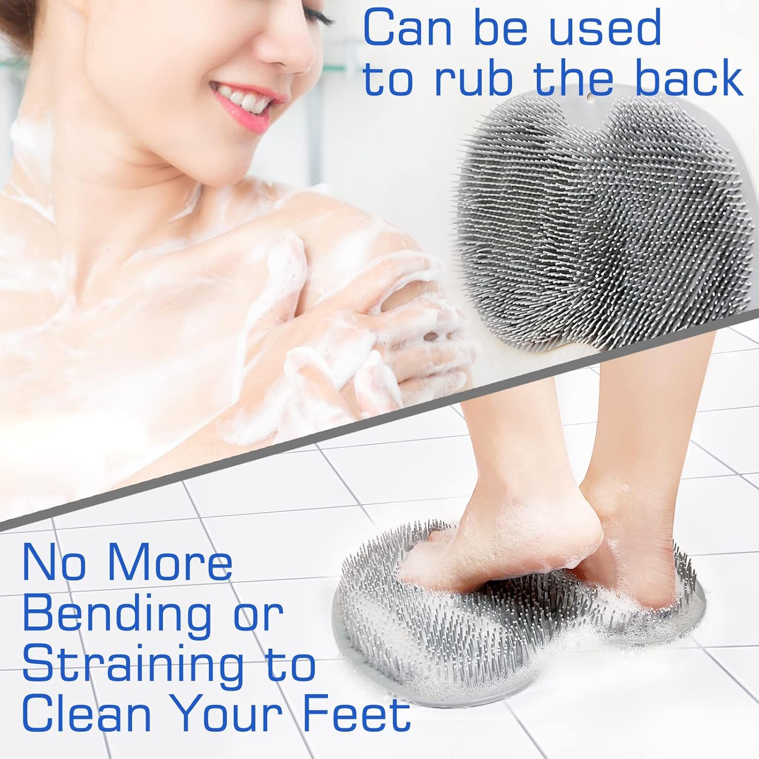 Silicone Bathroom Foot Cleaning Scrubber Mat (1 Pc, 27x20 Cm)