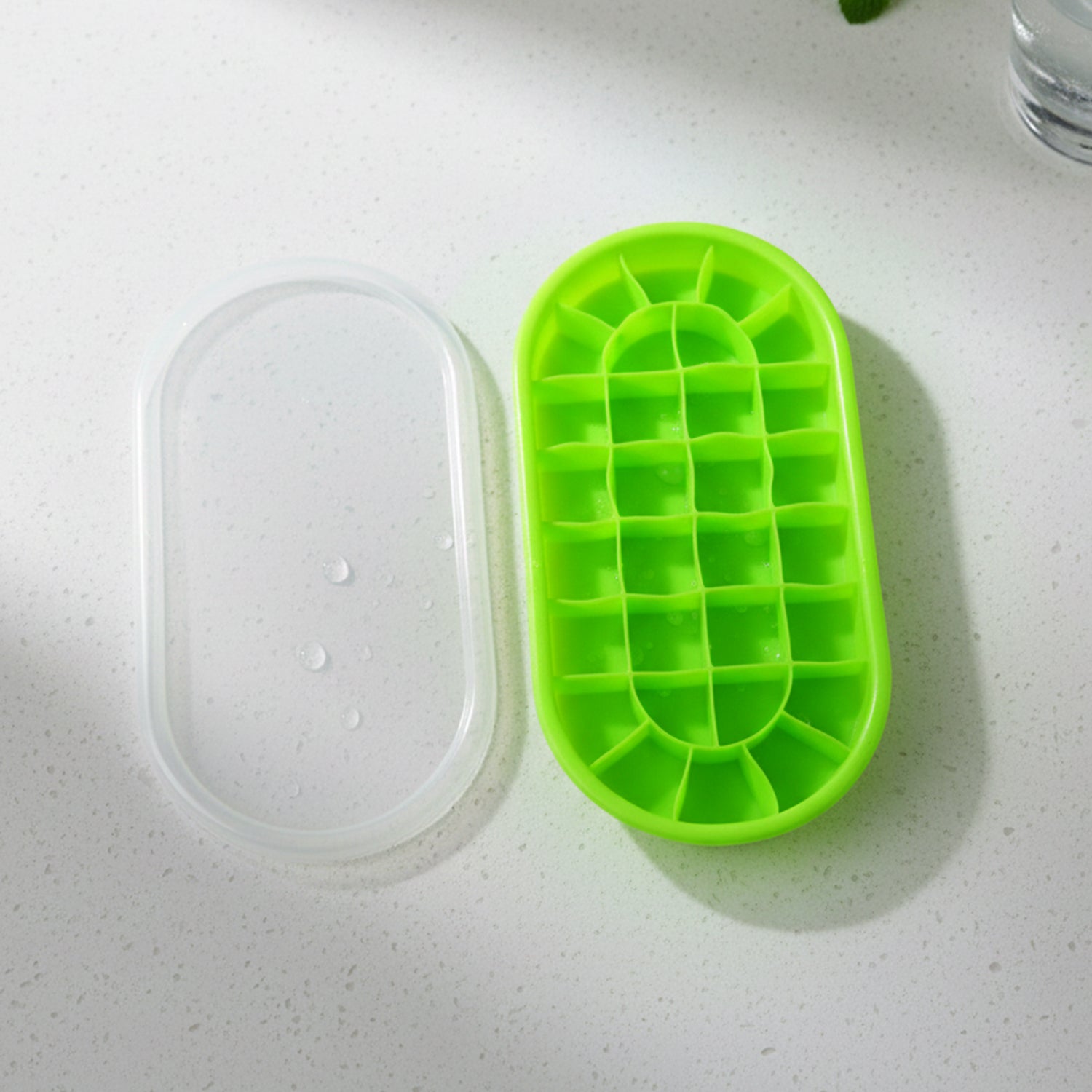 Reusable silicone oval ice tray kitchen accessory