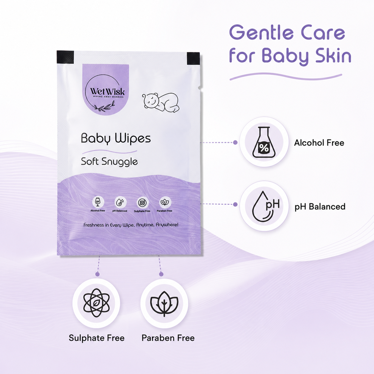 Soft snuggles wipes suitable for sensitive skin