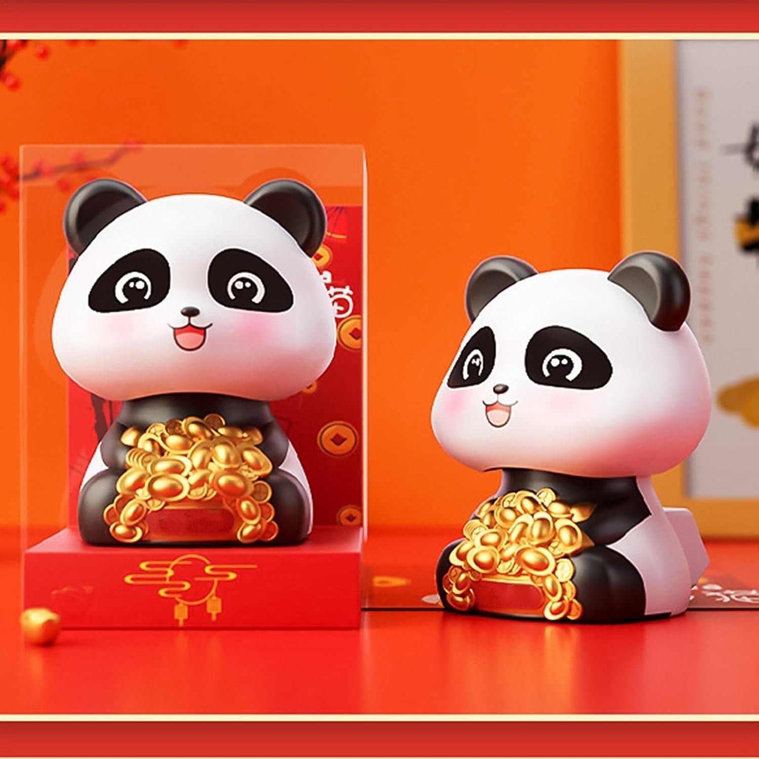 Solar Powered Moving Panda Car Dashboard Decoration â€“ 1 Pc