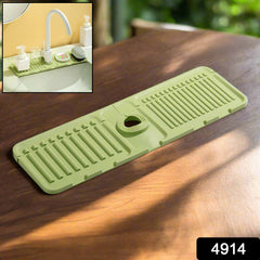 4914 Silicone Sink Faucet Pad, Drip Protector Splash Countertop, Rubber Drying Mat, Sink Splash Guard for Kitchen Bathroom Bar.