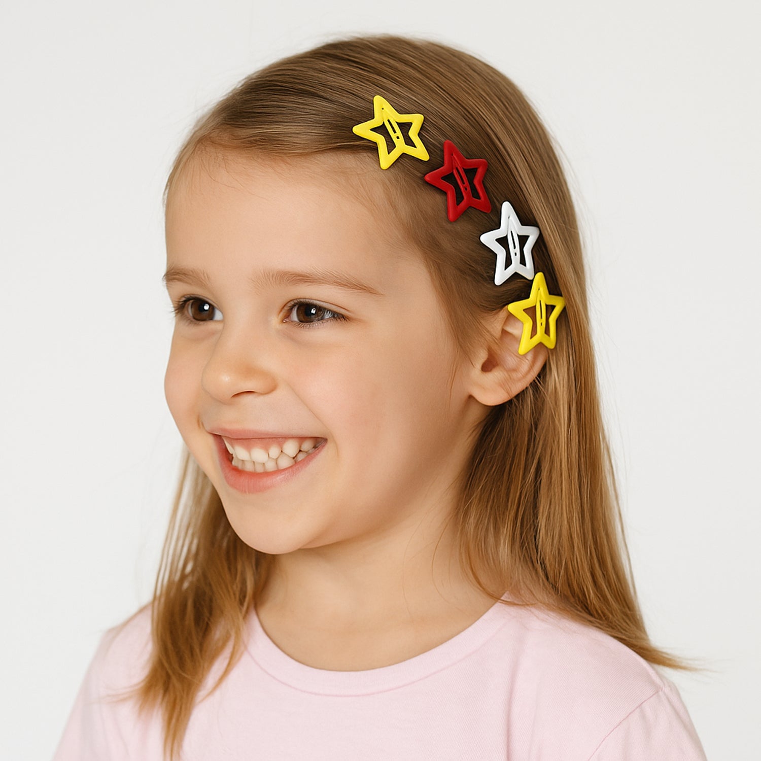 Star hair clip in use