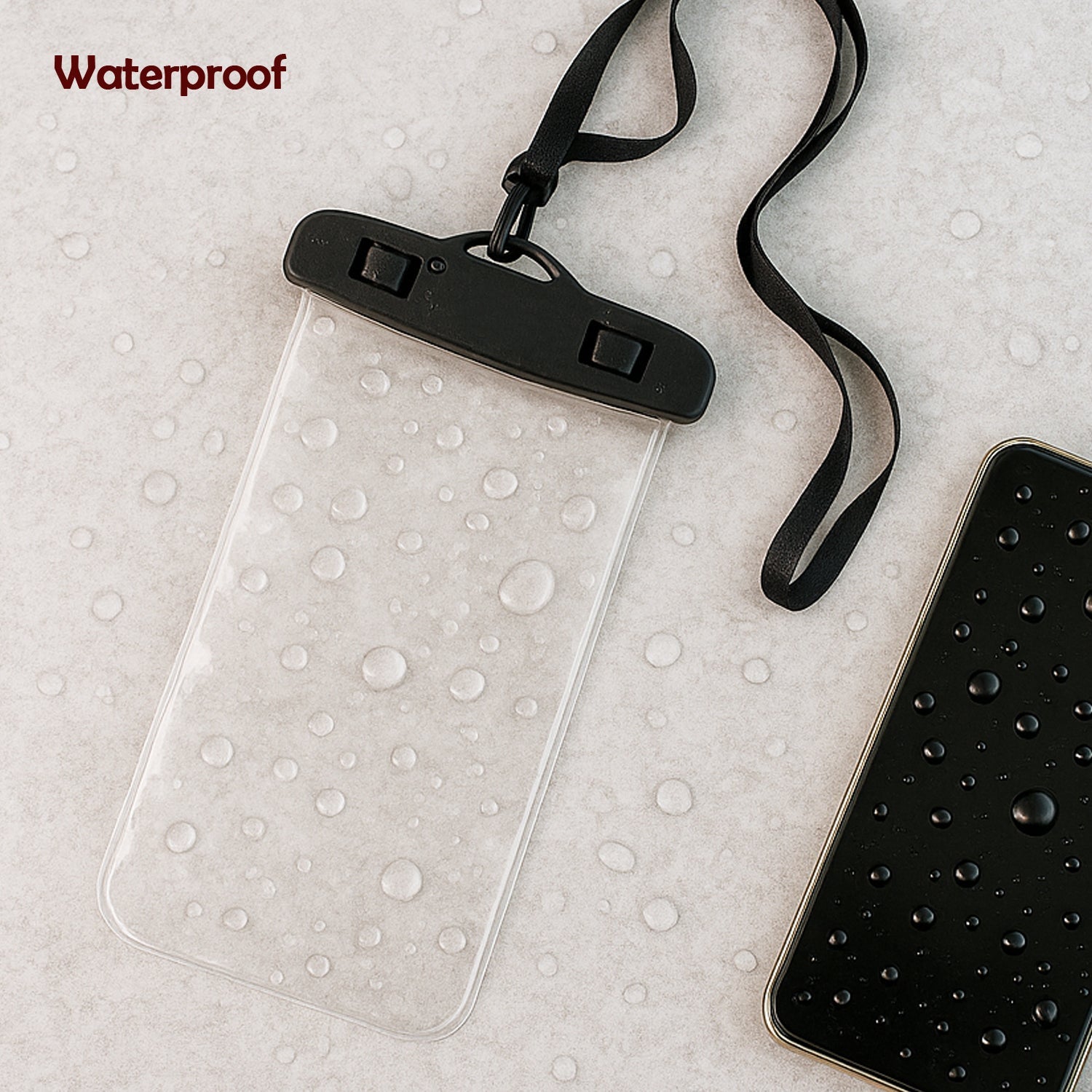 Mobile cover pouch with neck strap attached