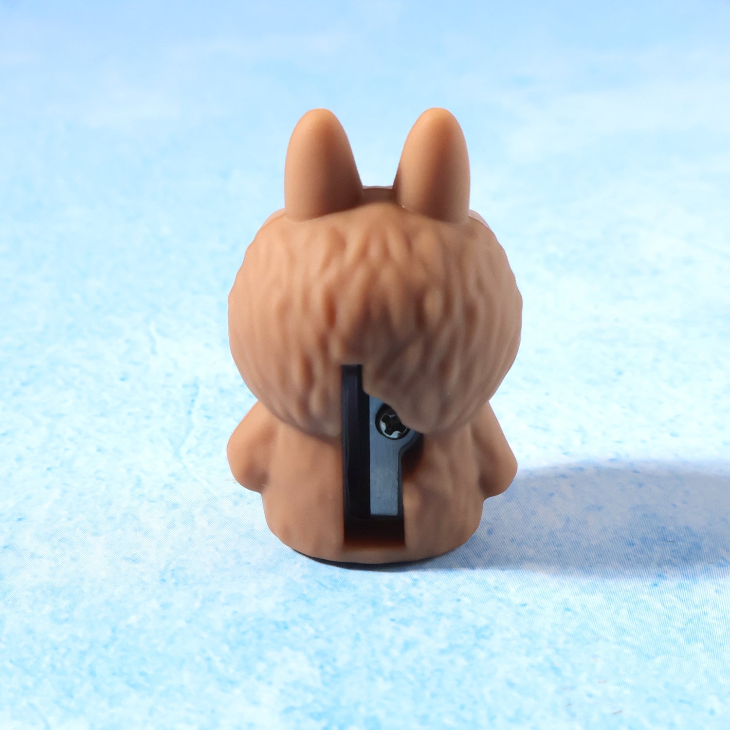 Detail of durable silicone material on cartoon pencil sharpener