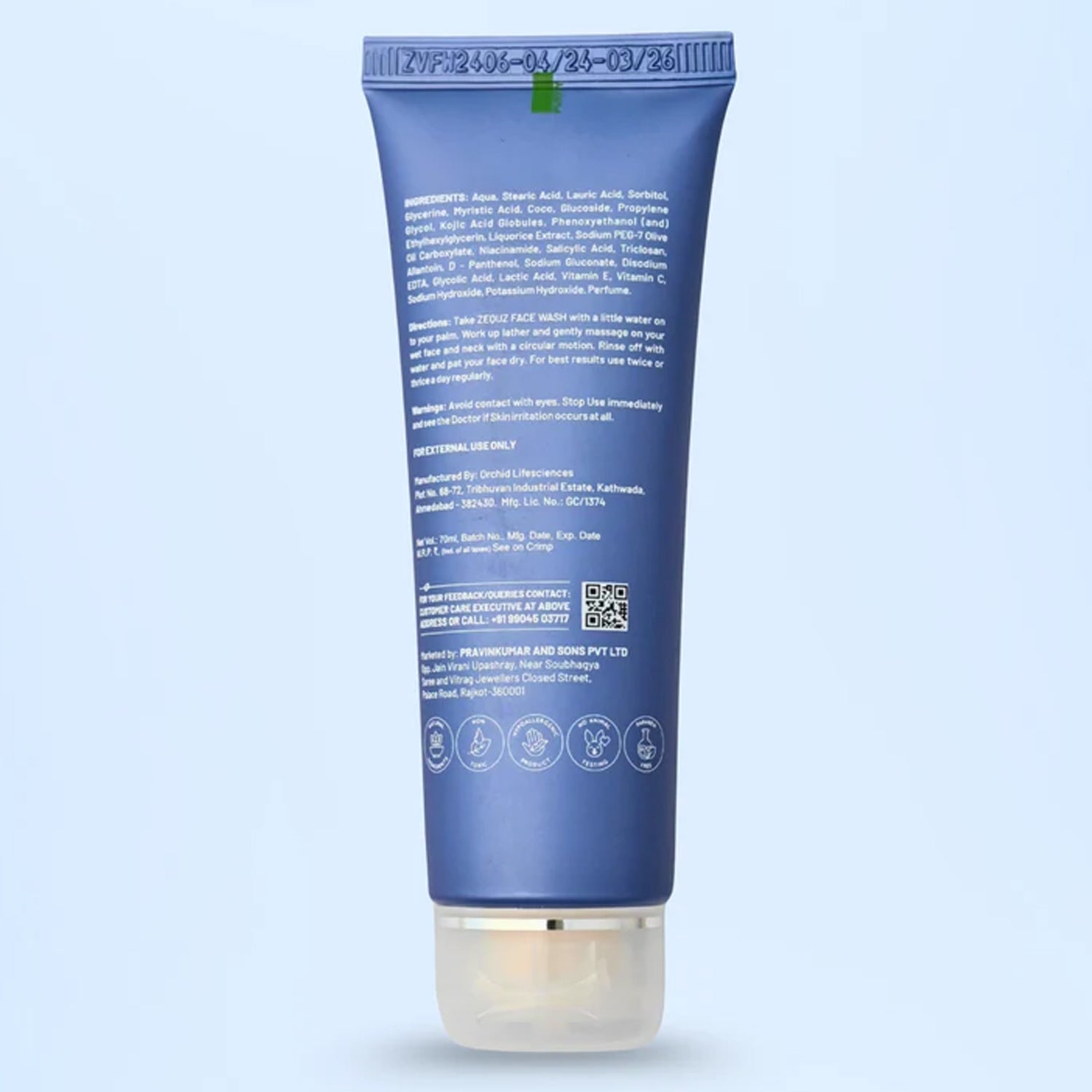 Zequz Vitamin C + E Brightening Face Wash - (1 Pc / 70 ML)