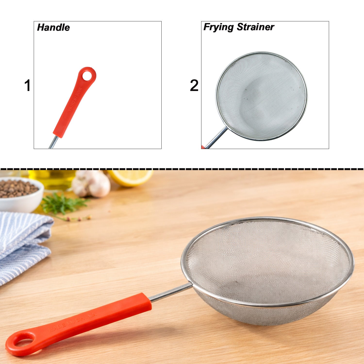 Oil strainer for filtering frying oil
