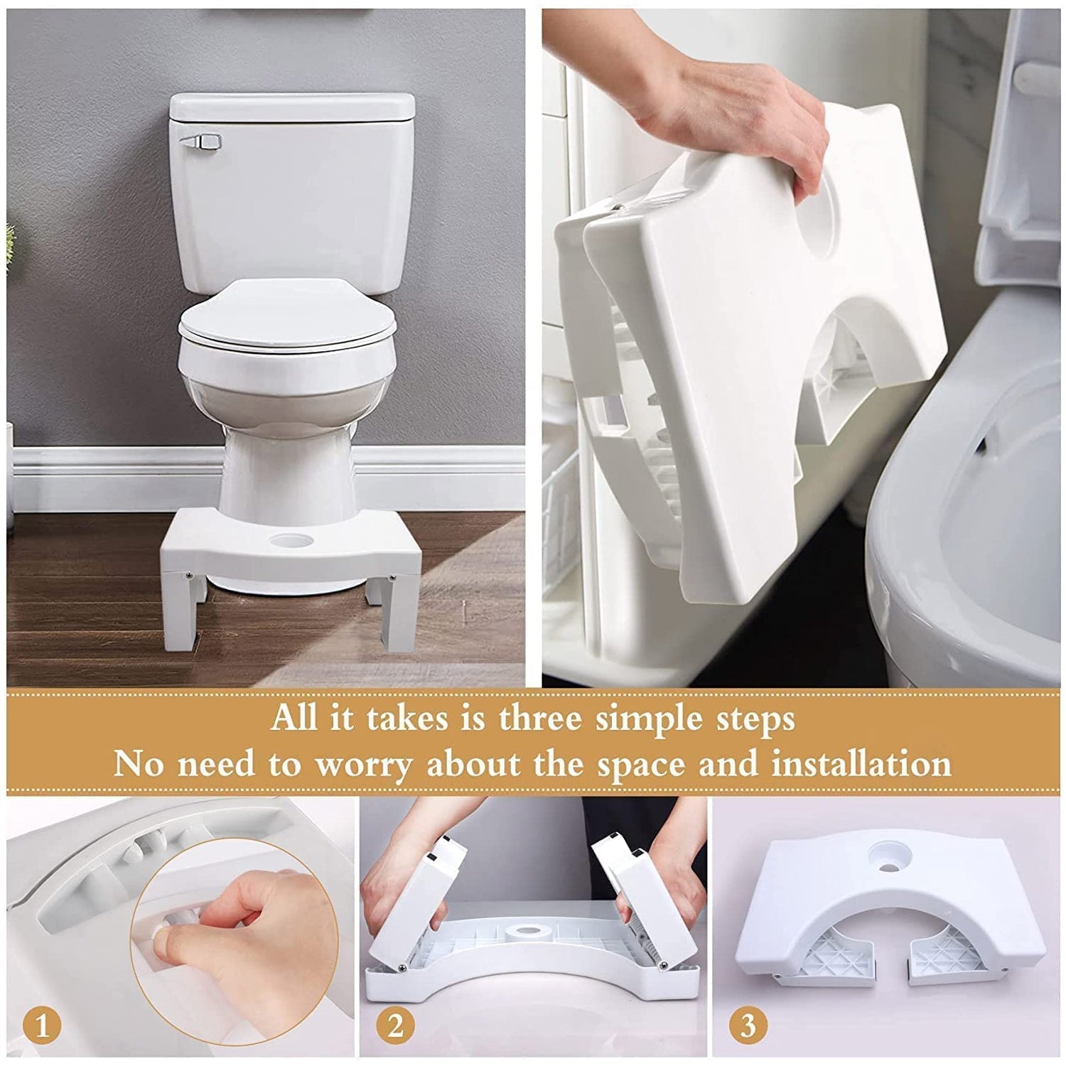 Close-up of anti-slip surface on toilet squat stool
