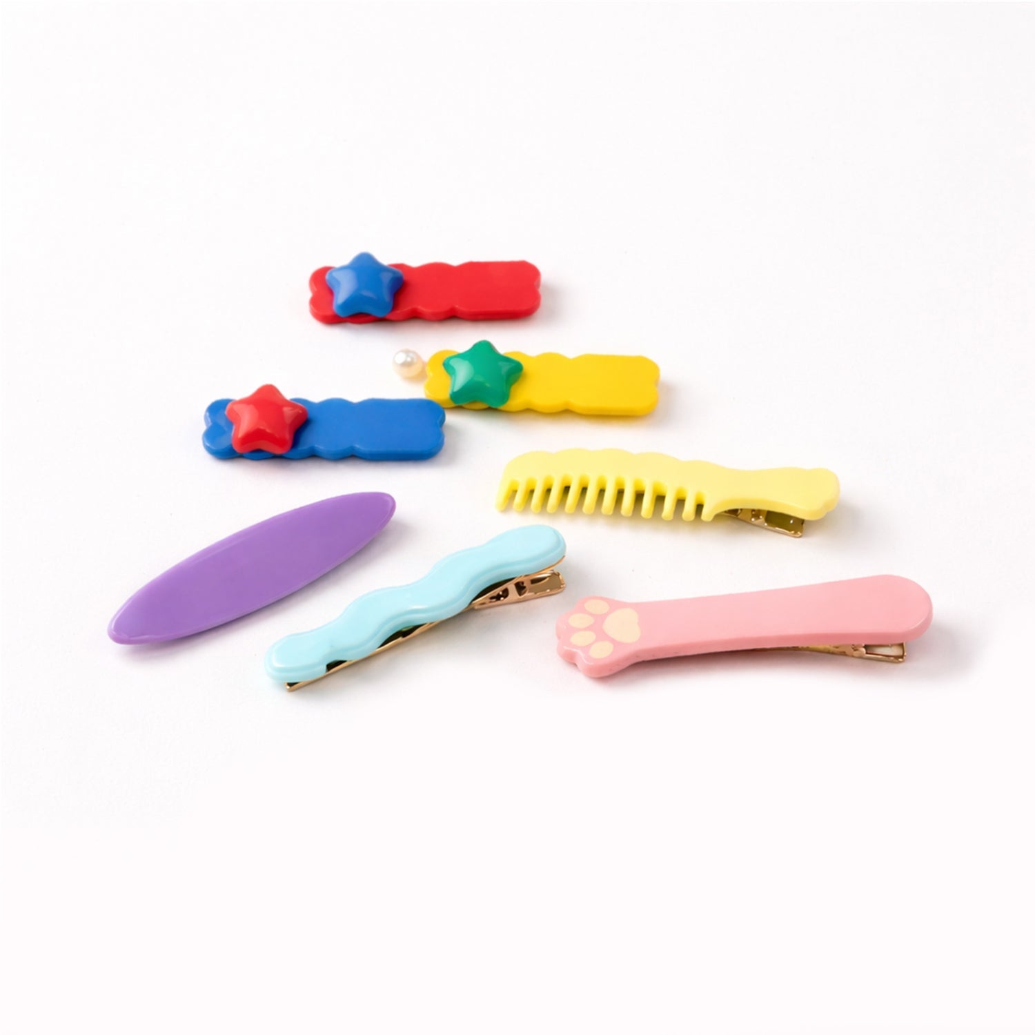 Cute Stylish Design Hair Clips Set (1 Set, Mix Design)