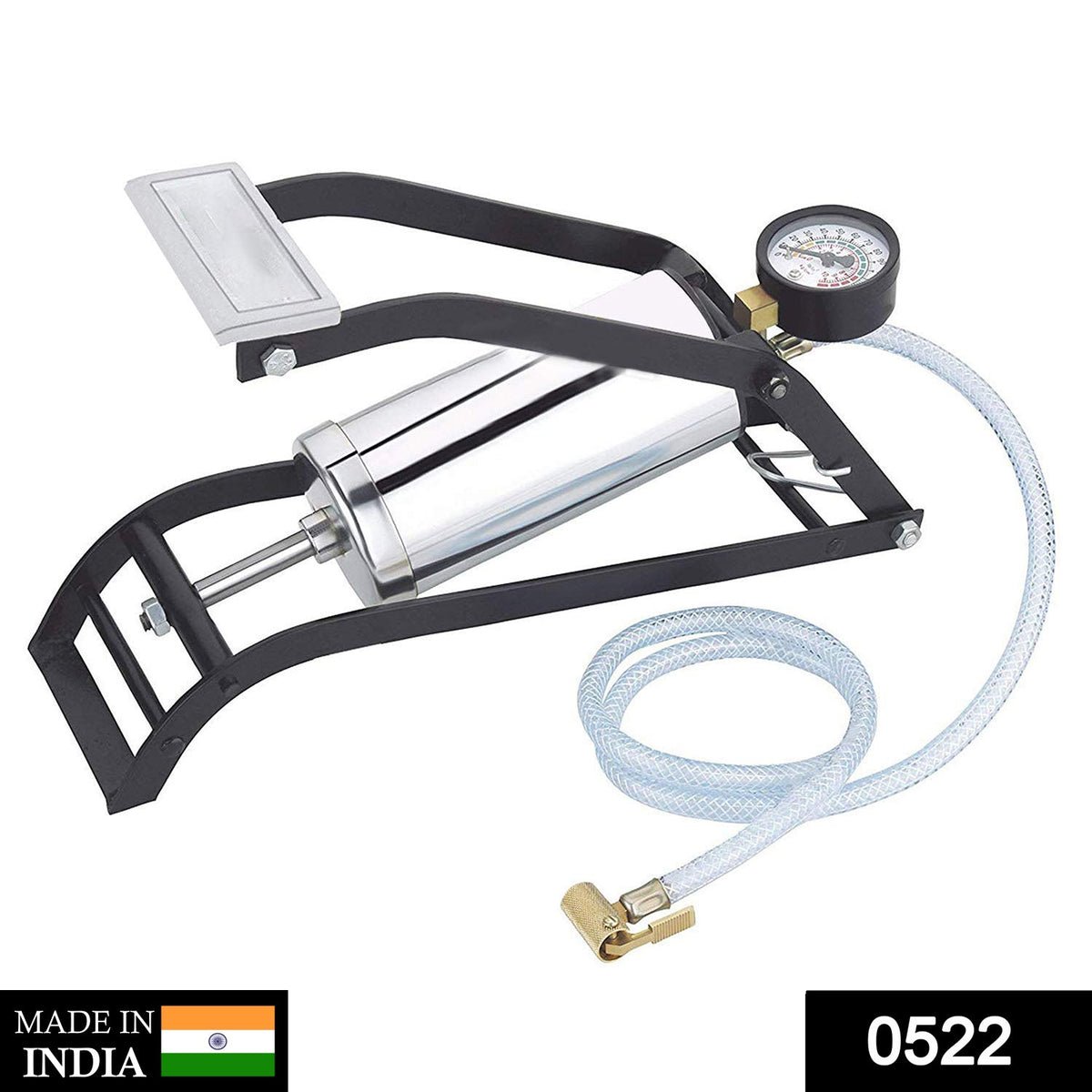 Durable steel foot pump for vehicles