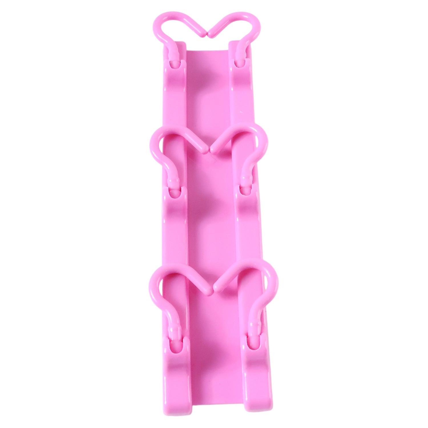 Space-saving pink hanger hook organizer