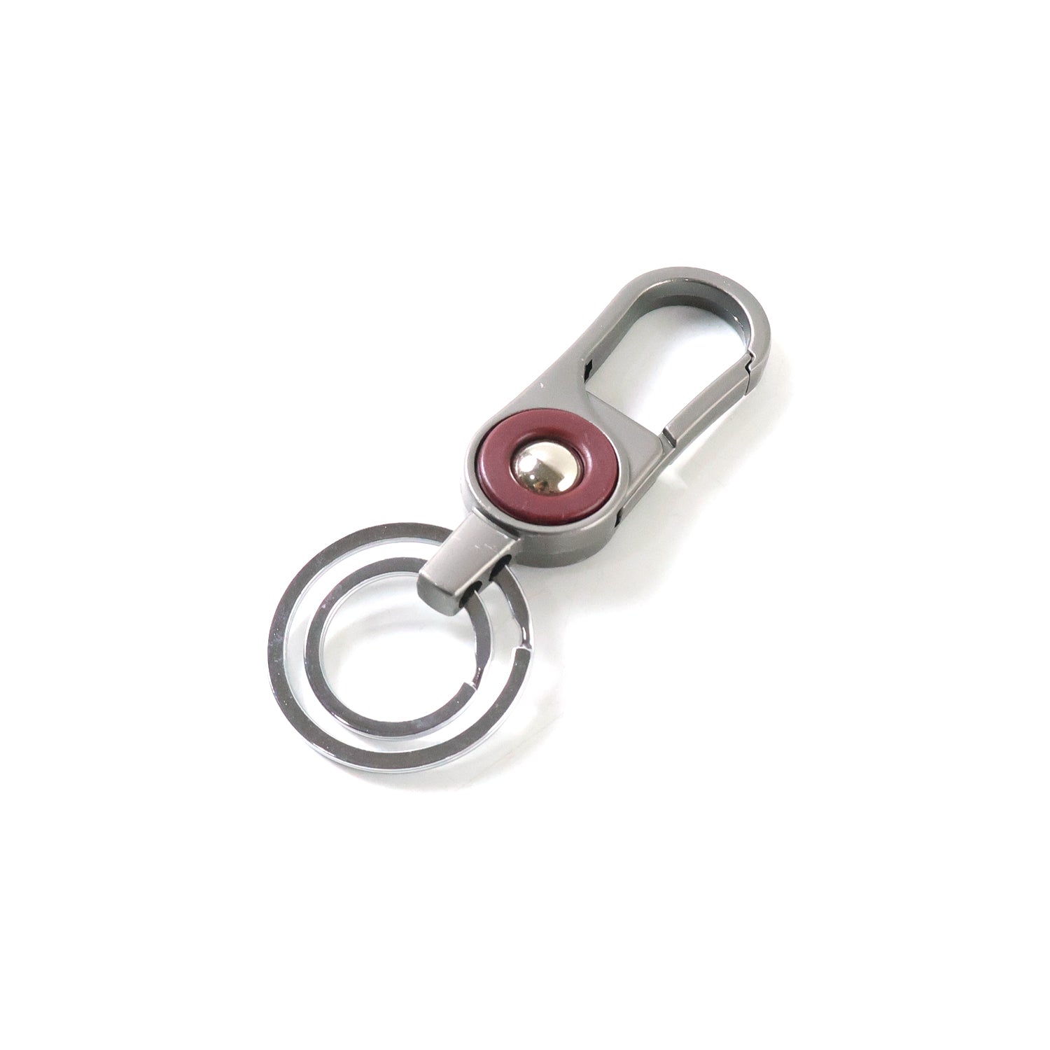 Premium Metal Key Holder with Dual Ring & Secure Clip (1 Pc)