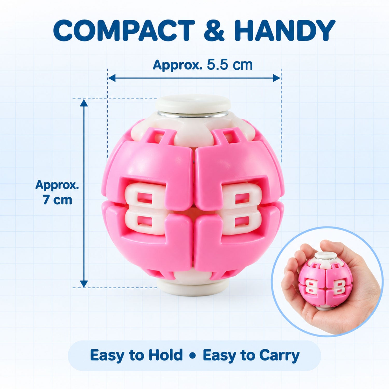 Transforming Spinner Flat Ball Toy with 360 Degree Spin for Kids and Desk Play