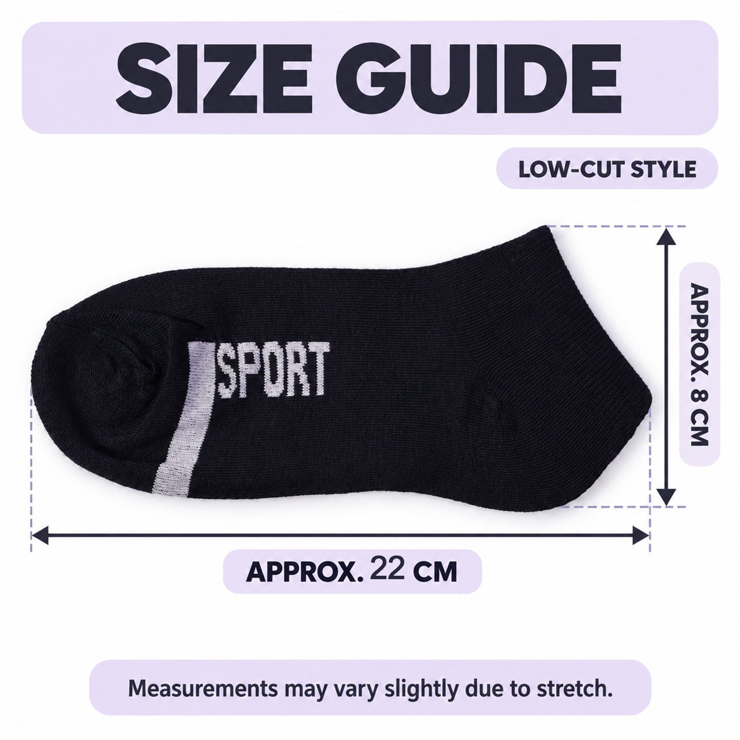 Ankle socks size guide
