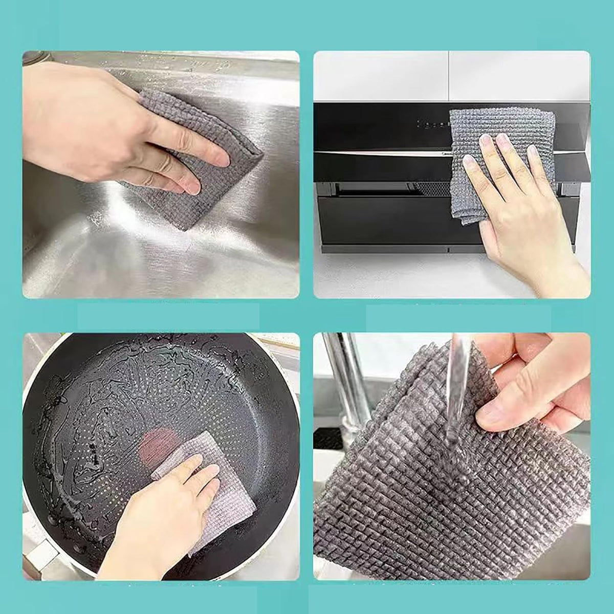 Durable Microfiber Kitchen Scrub Cloth (20Ã—22cm, 1 Pc)