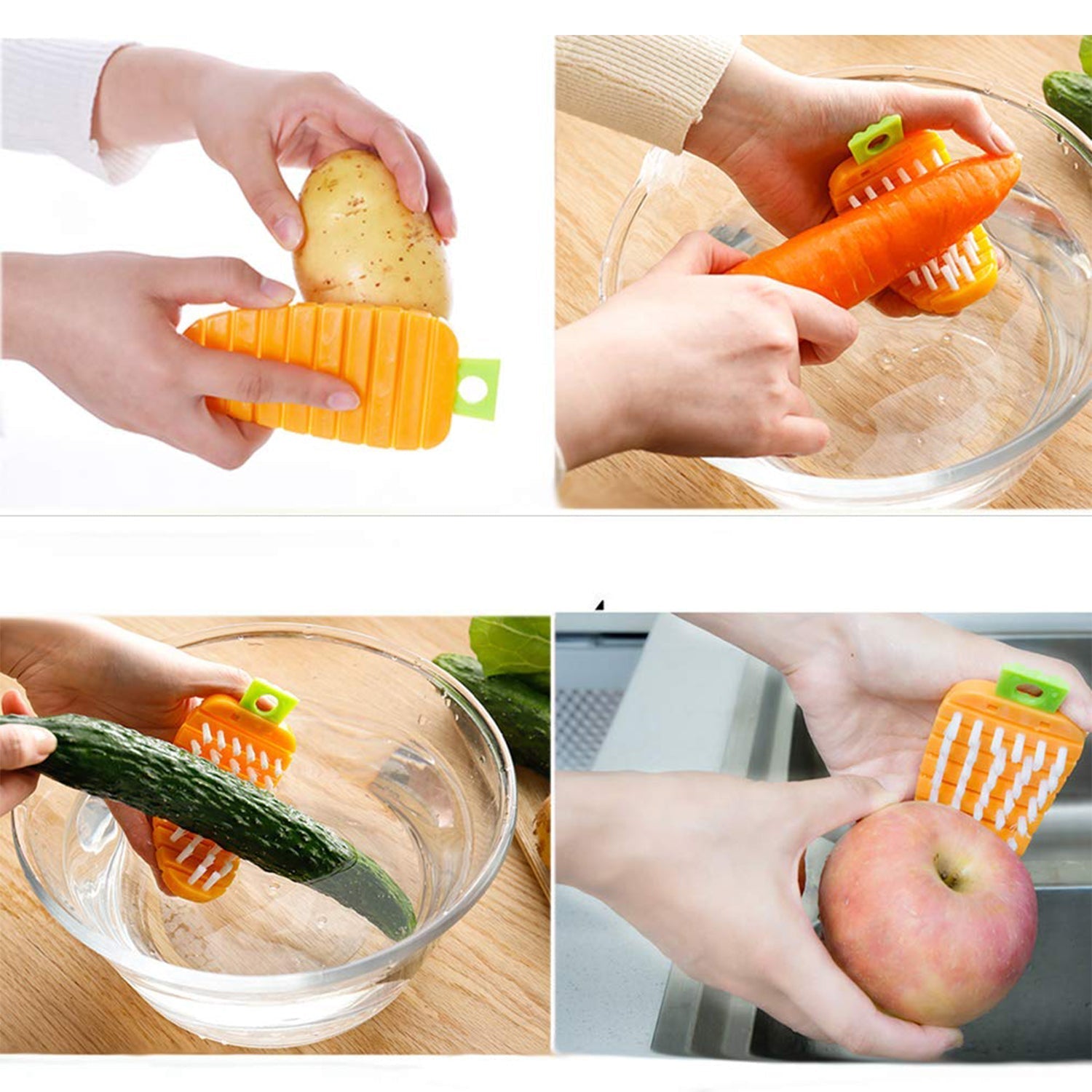 2909 Vegetable Scrubbing Brush, Vegetable Scrubber Nonâ€‘Toxic Fruit Brush Carrot Shape Vegetable Brush for Potato for Vegetable DeoDap