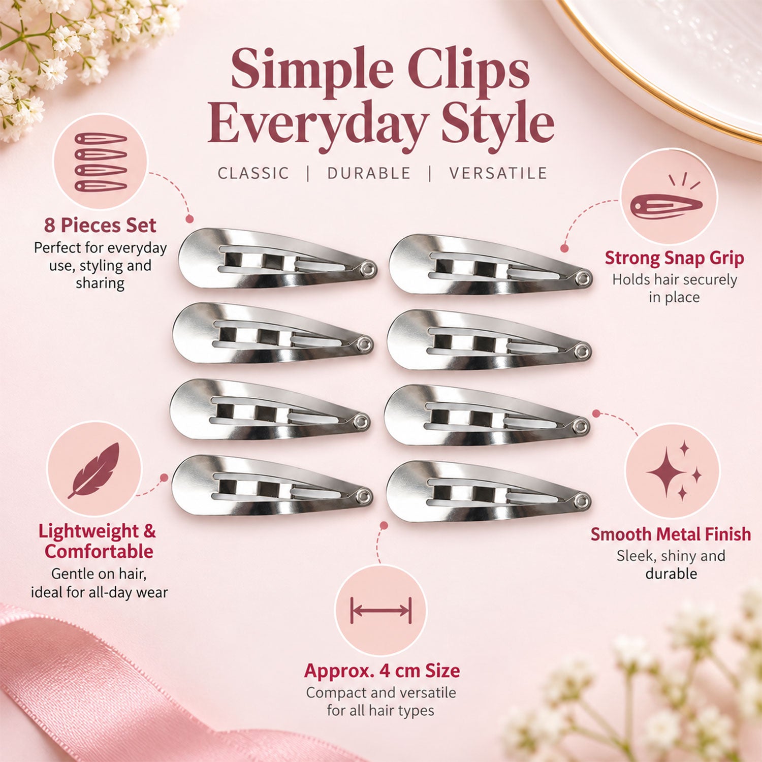 Tic tac hair clips girls styling