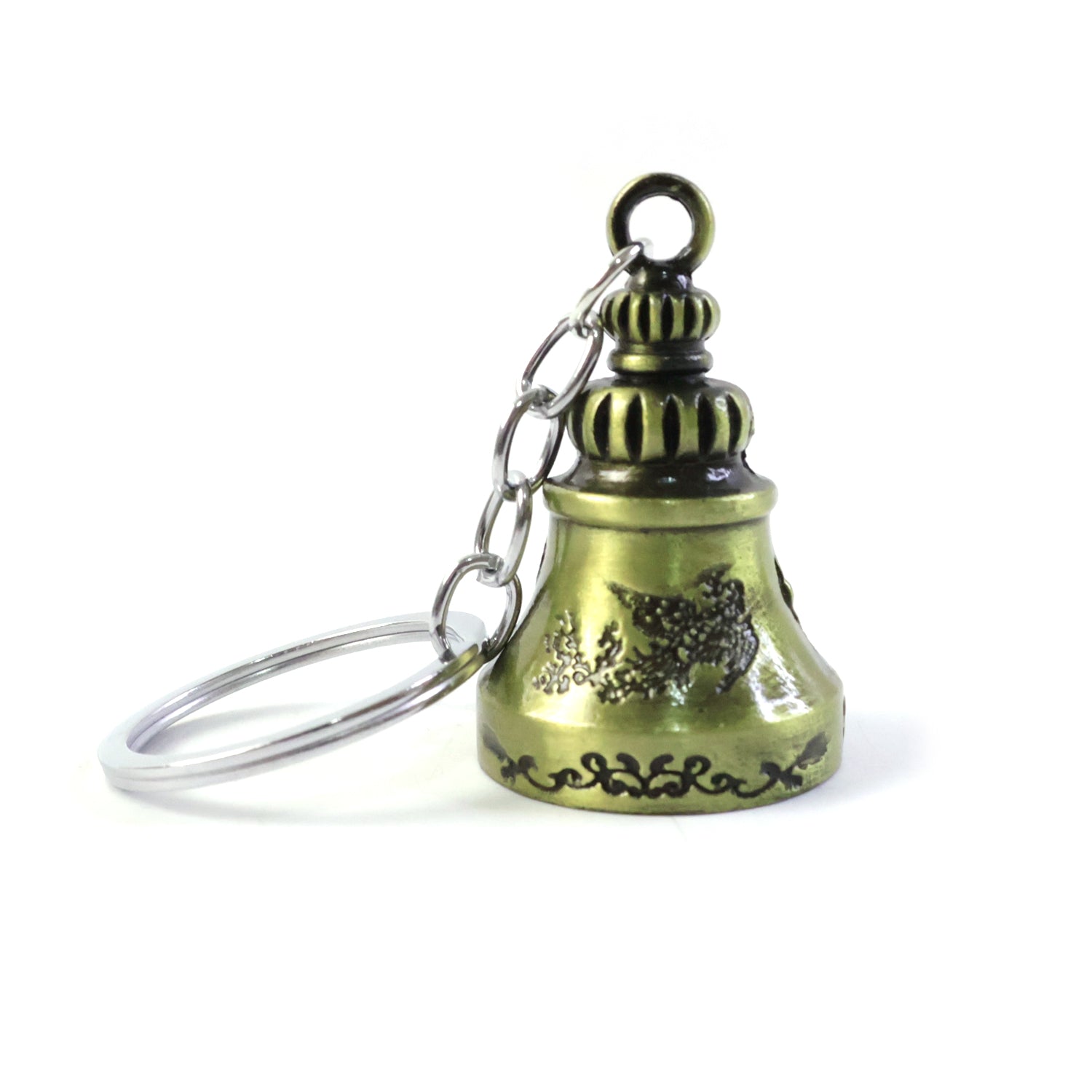 Mix color metal small temple bell keychains collection