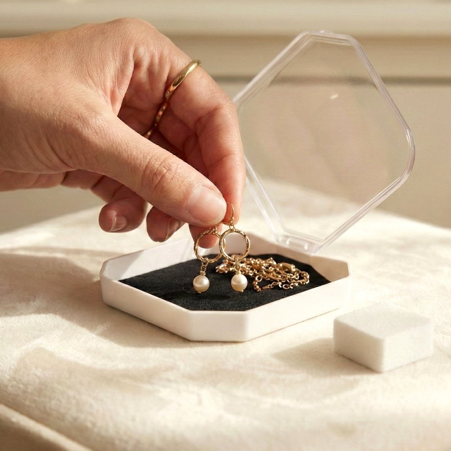 Jewellery Display Storage Box for Rings, Earrings & Small Items (12 Pc)