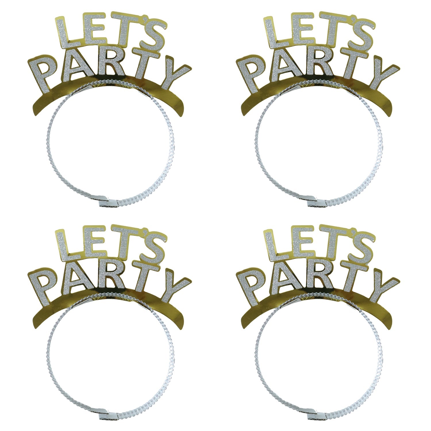 Let’s Party Glitter Headband for Birthday Celebration (Pack of 4)