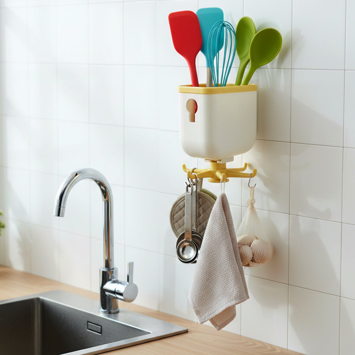 Hanging hook with items attached
