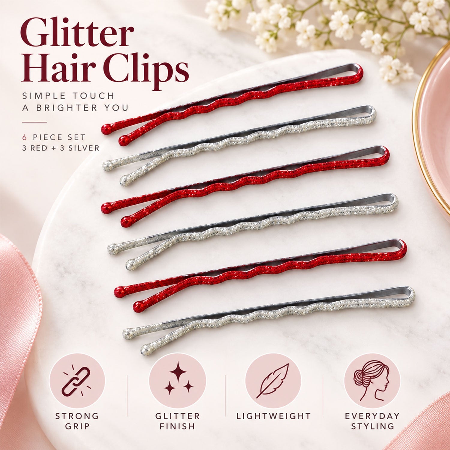 Hair pins size guide