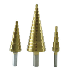 Step drill bits used for woodworking and metal drilling