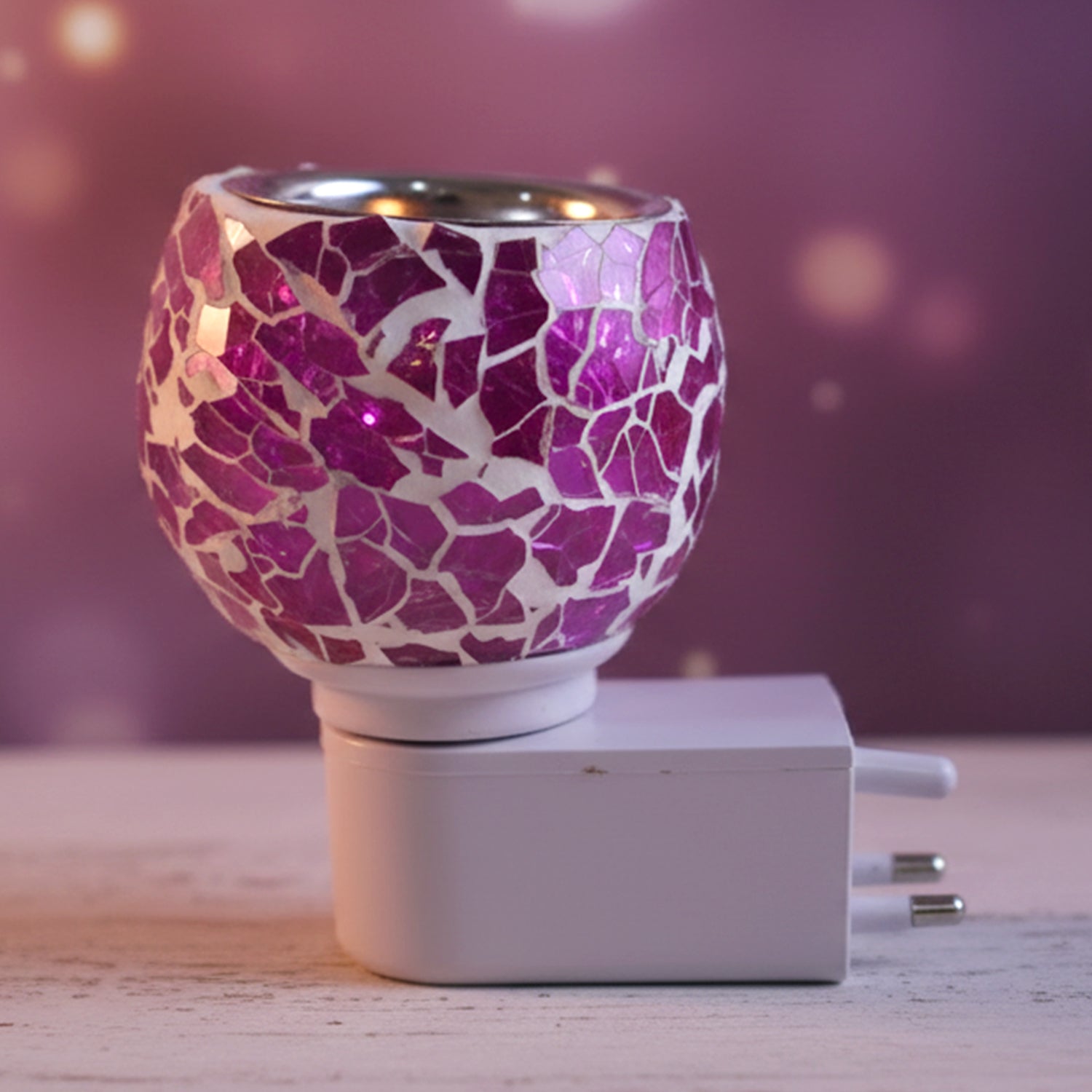 Premium Plug-In Mosaic Glass Aroma Diffuser & Night Lamp (1 Pc)