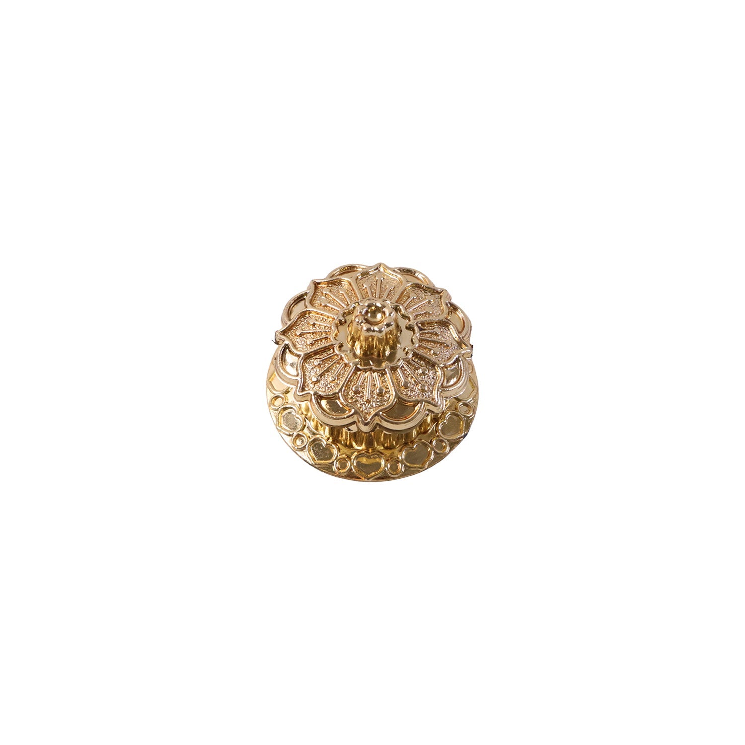 Compact traditional golden kumkum storage box with lid