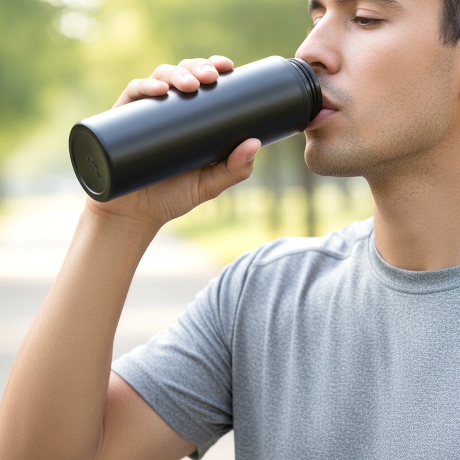 Premium Stainless Steel Sports Water Bottle with Flip Top Lid 900 ML