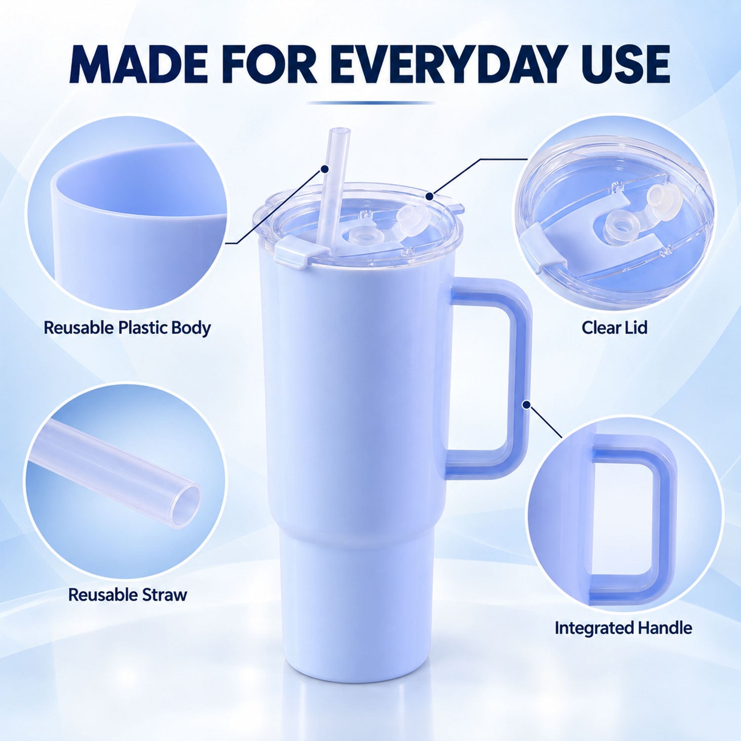 Dimensions of the 750 ml travel tumbler