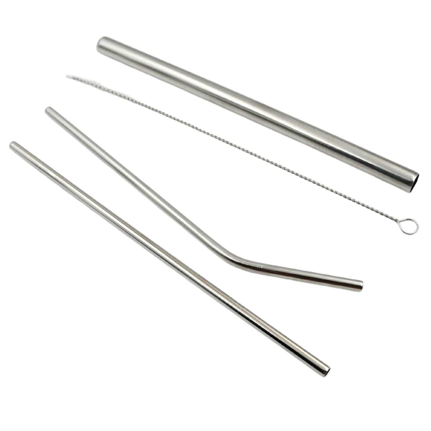 Reusable Stainless Steel Straws with Case for Drinking (4 Pc, Eco-Friendly)
