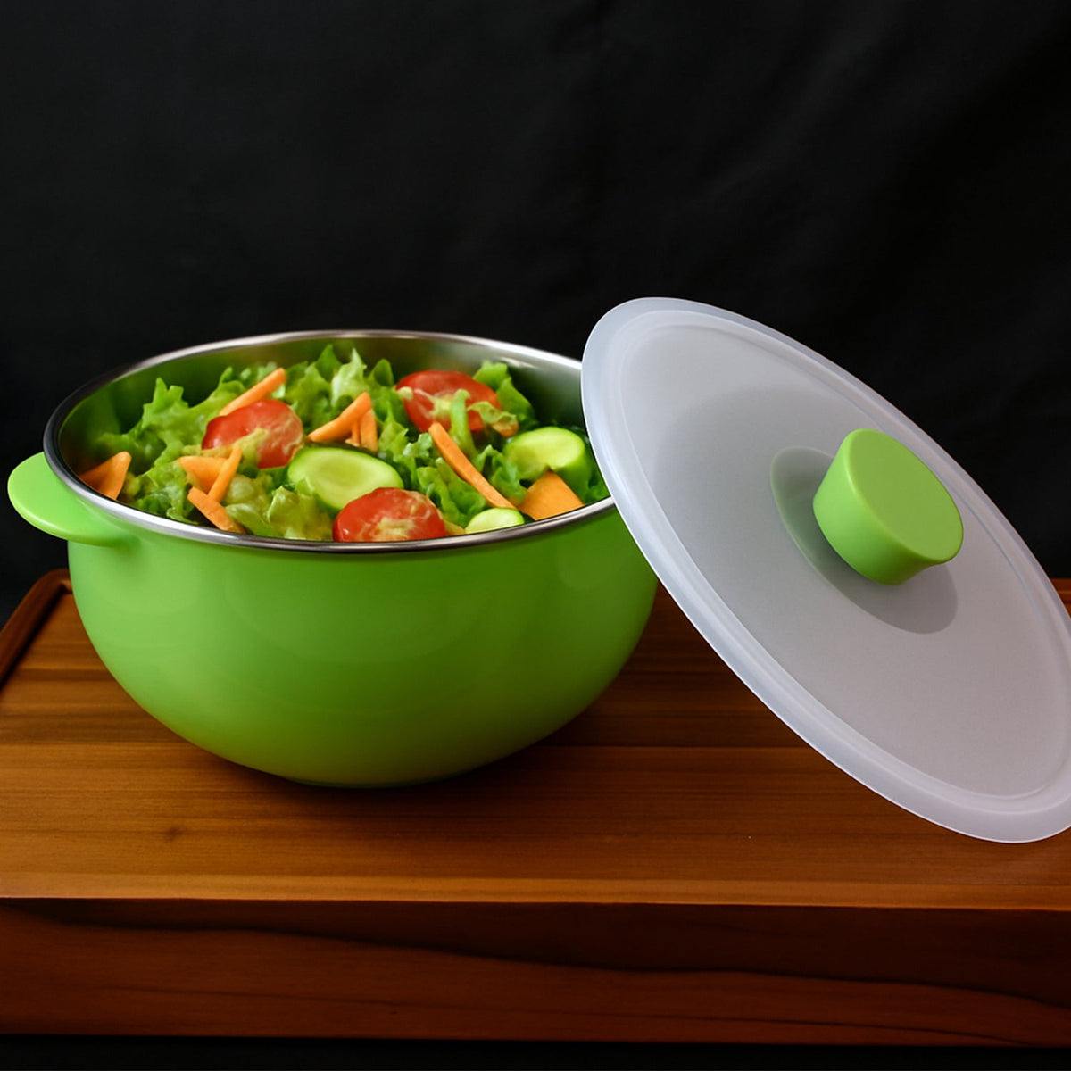 Apex 2200ml microwave-safe plastic serving bowl with lid on white background