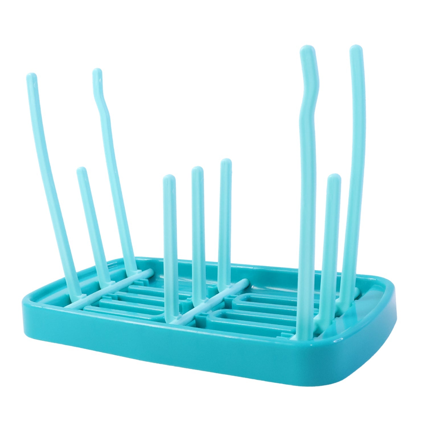 Multipurpose baby bottle drying rack on countertop